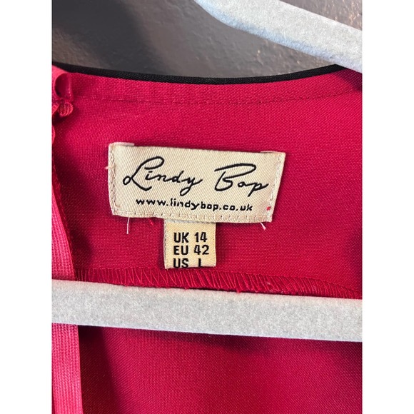 Lindy Bop Red Dress L - Picture 3 of 4
